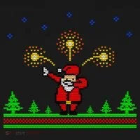 Dabbing Santa 8-Bit Ugly Christmas Women's Hoodie thumb 2