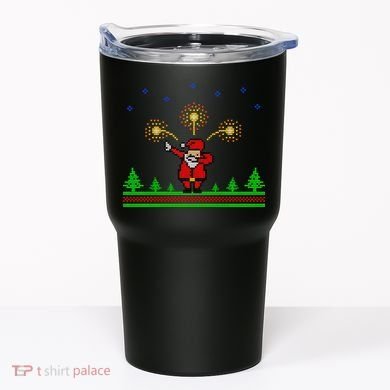 Dabbing Santa 8-Bit Ugly Christmas Tumbler