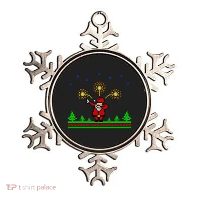 Dabbing Santa 8-Bit Ugly Christmas Ornament