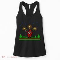Dabbing Santa 8-Bit Ugly Christmas Women's Tank Top thumb 0