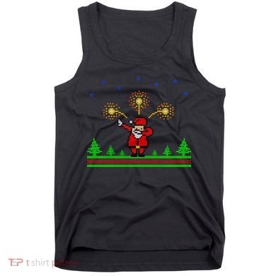 Dabbing Santa 8-Bit Ugly Christmas Tank Top