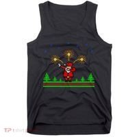 Dabbing Santa 8-Bit Ugly Christmas Tank Top thumb 0