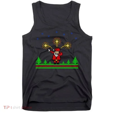 Dabbing Santa 8-Bit Ugly Christmas Tank Top