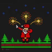 Dabbing Santa 8-Bit Ugly Christmas Tank Top thumb 6