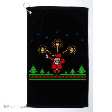 Dabbing Santa 8-Bit Ugly Christmas Golf Towel