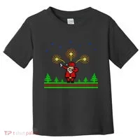 Dabbing Santa 8-Bit Ugly Christmas Toddler T-Shirt thumb 0