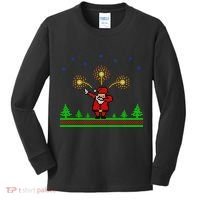 Dabbing Santa 8-Bit Ugly Christmas Kids Long Sleeve Shirt thumb 0