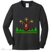 Dabbing Santa 8-Bit Ugly Christmas Kids Long Sleeve Shirt thumb 0