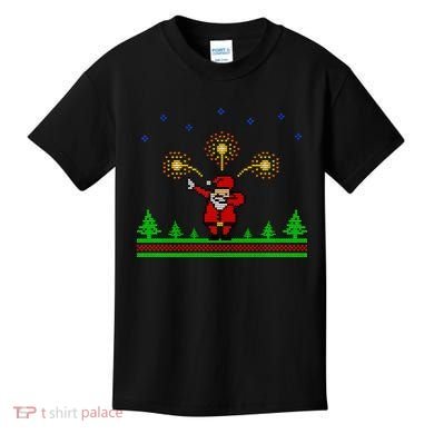 Dabbing Santa 8-Bit Ugly Christmas Kids T-Shirt