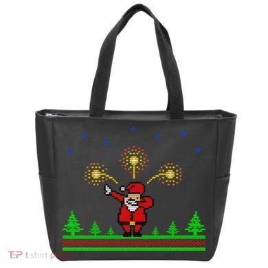 Dabbing Santa 8-Bit Ugly Christmas Tote Bag
