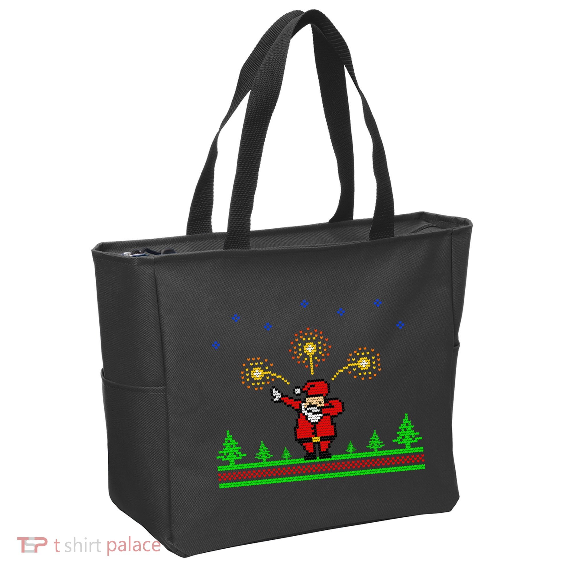 Dabbing Santa 8-Bit Ugly Christmas Tote Bag