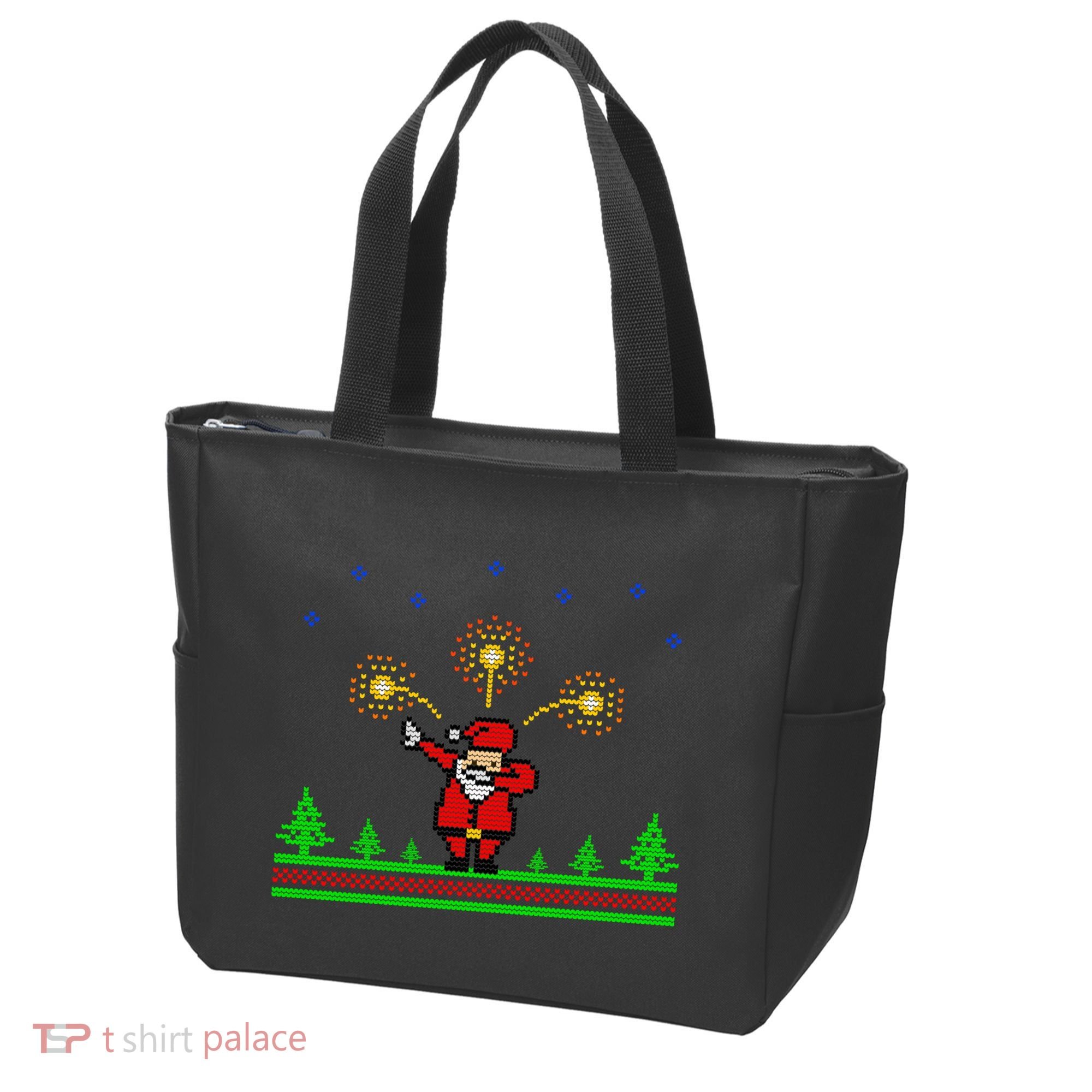 Dabbing Santa 8-Bit Ugly Christmas Tote Bag