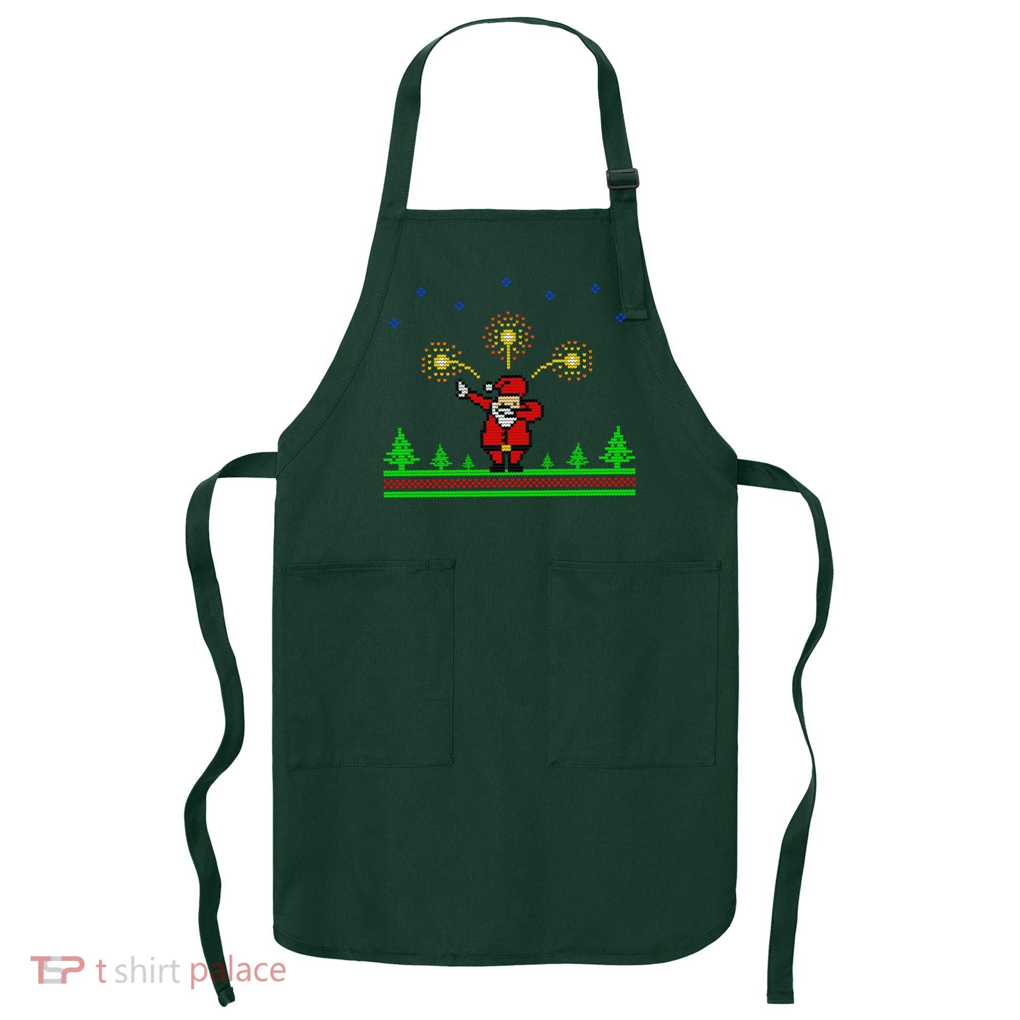 Dabbing Santa 8-Bit Ugly Christmas Apron
