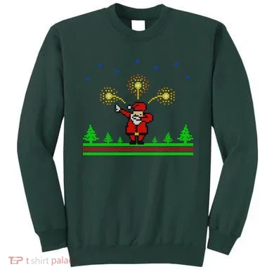 Dabbing Santa 8-Bit Ugly Christmas Sweatshirt