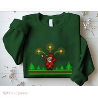 Dabbing Santa 8-Bit Ugly Christmas Sweatshirt thumb 2