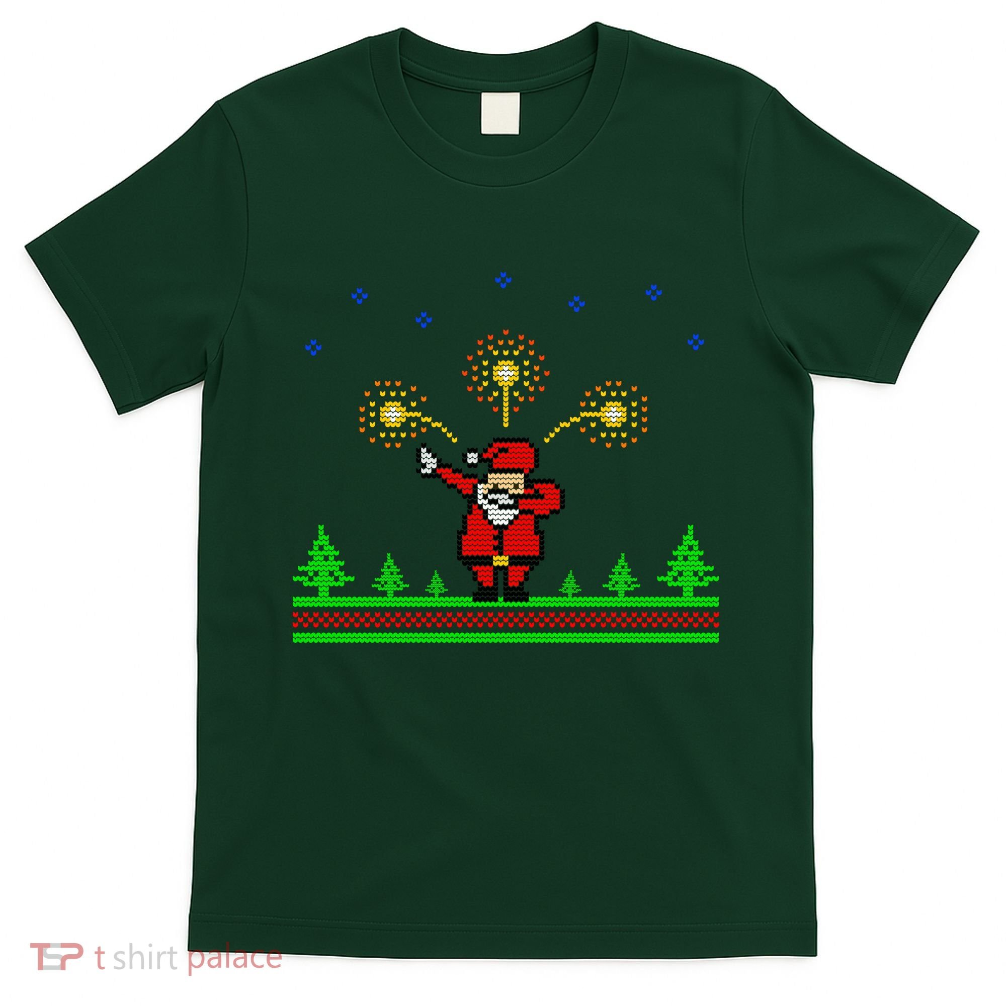 Dabbing Santa 8-Bit Ugly Christmas T-Shirt
