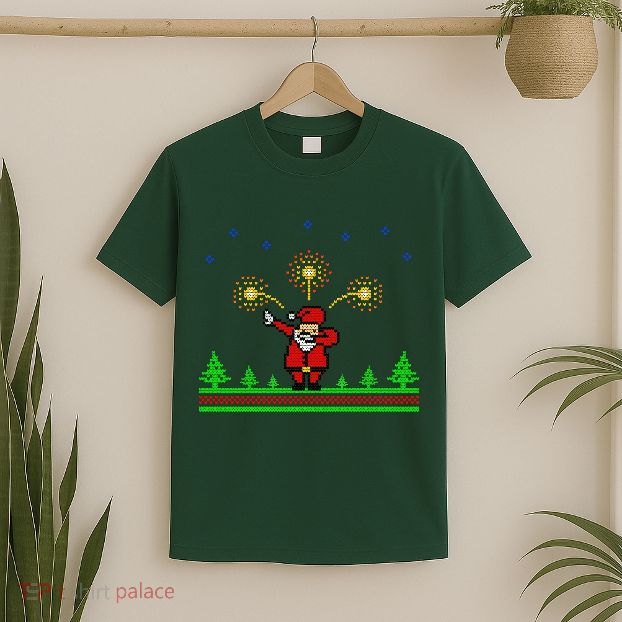 Dabbing Santa 8-Bit Ugly Christmas T-Shirt