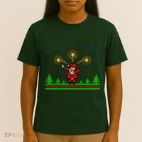 Dabbing Santa 8-Bit Ugly Christmas T-Shirt thumb 4