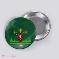 Dabbing Santa 8-Bit Ugly Christmas Button thumb 0