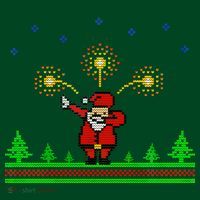 Dabbing Santa 8-Bit Ugly Christmas Coaster thumb 2