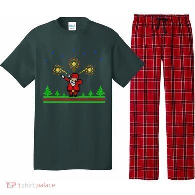 Dabbing Santa 8-Bit Ugly Christmas Pajama Set