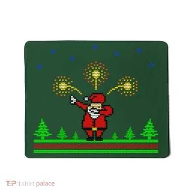 Dabbing Santa 8-Bit Ugly Christmas Mousepad