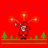 Dabbing Santa 8-Bit Ugly Christmas Santa Hat thumb 1