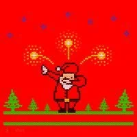 Dabbing Santa 8-Bit Ugly Christmas Santa Hat thumb 1