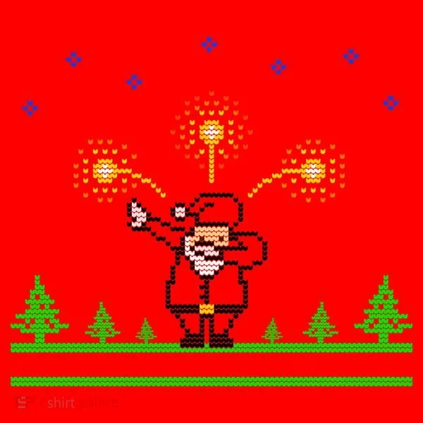 Dabbing Santa 8-Bit Ugly Christmas Santa Hat