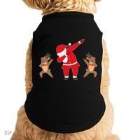 Dabbing Santa And Reindeer Funny Christmas Doggie Tank thumb 0