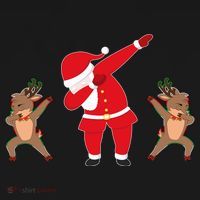 Dabbing Santa And Reindeer Funny Christmas Apron thumb 3