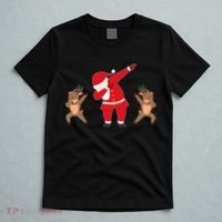 Dabbing Santa And Reindeer Funny Christmas T-Shirt thumb 5