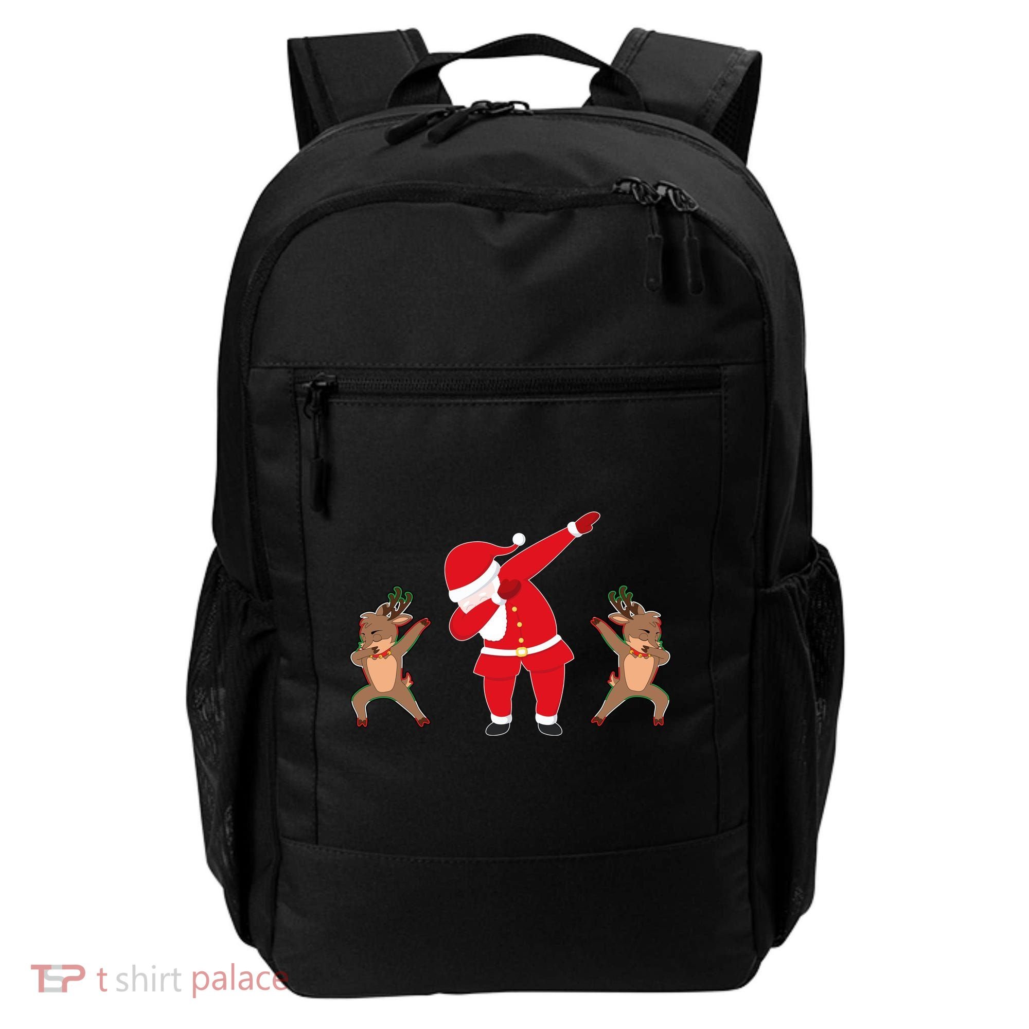 Dabbing Santa And Reindeer Funny Christmas Backpack