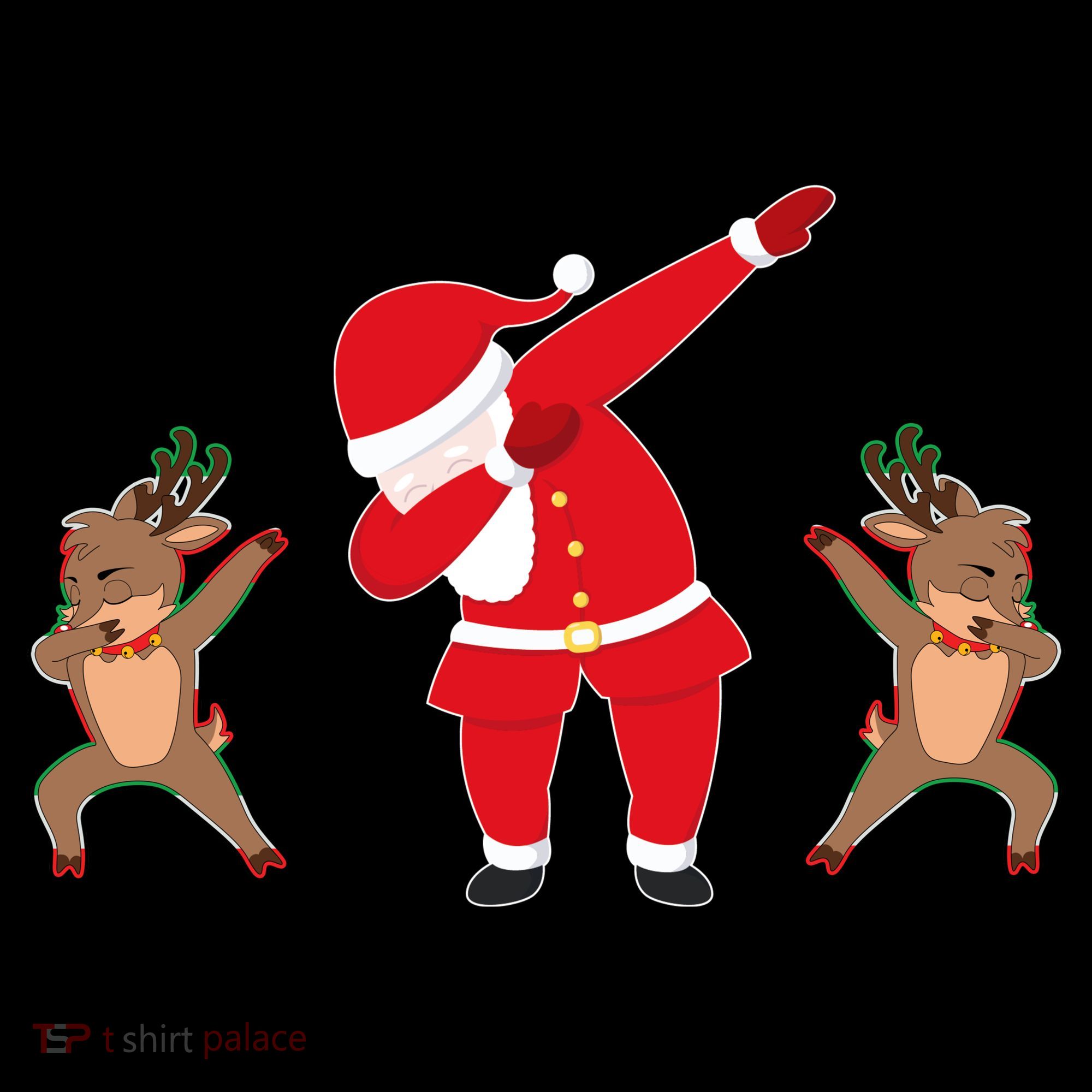 Dabbing Santa And Reindeer Funny Christmas Women's Hoodie