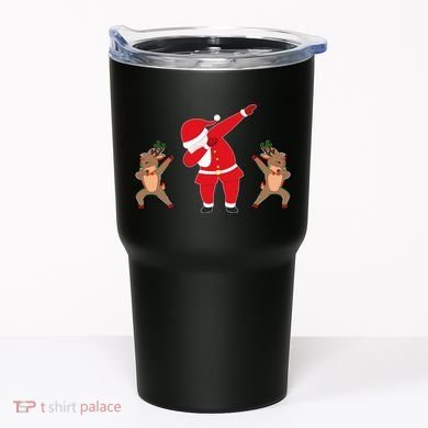 Dabbing Santa And Reindeer Funny Christmas Tumbler