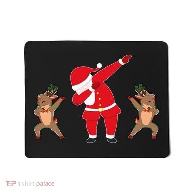 Dabbing Santa And Reindeer Funny Christmas Mousepad