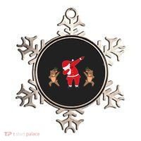Dabbing Santa And Reindeer Funny Christmas Ornament thumb 0