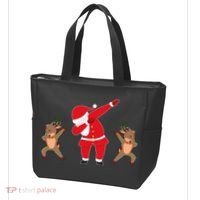Dabbing Santa And Reindeer Funny Christmas Tote Bag thumb 3
