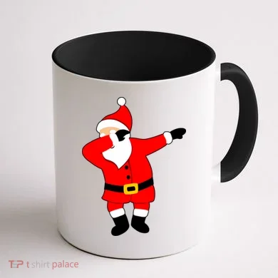 Dabbing Santa Christmas Coffee Mug back