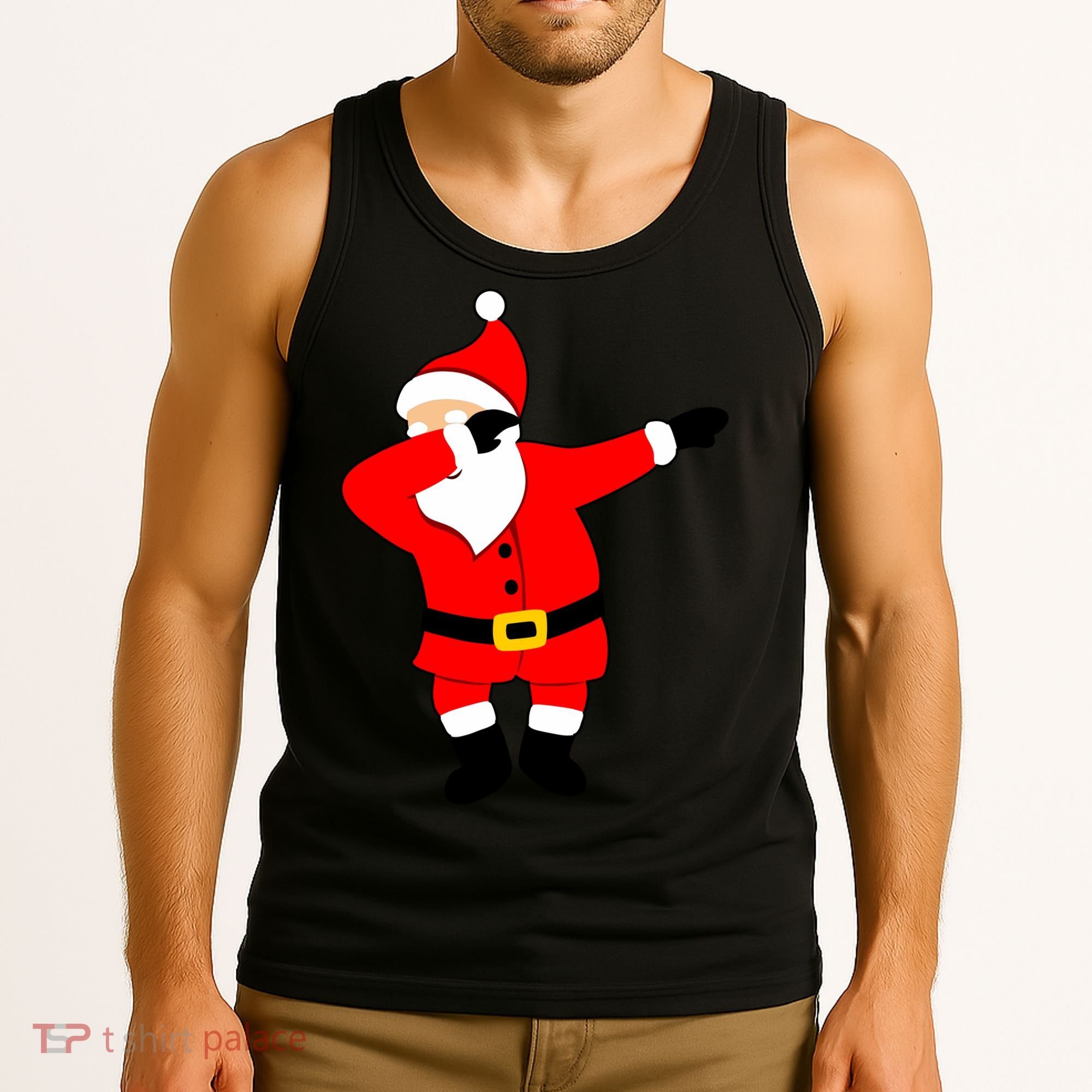 Dabbing Santa Christmas Tank Top
