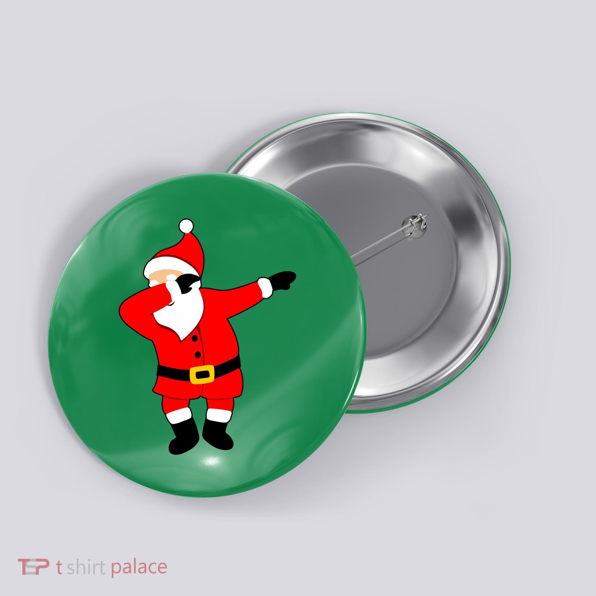 Dabbing Santa Christmas Button