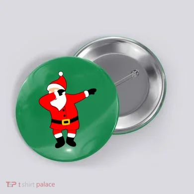 Dabbing Santa Christmas Button