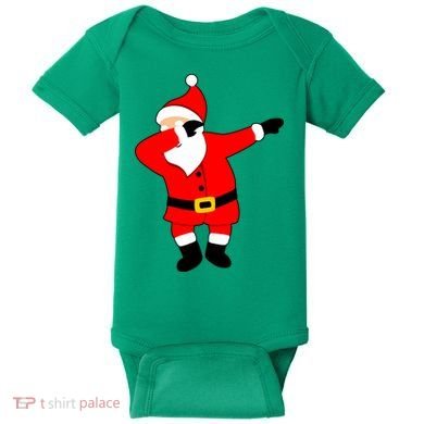 Dabbing Santa Christmas Baby Bodysuit