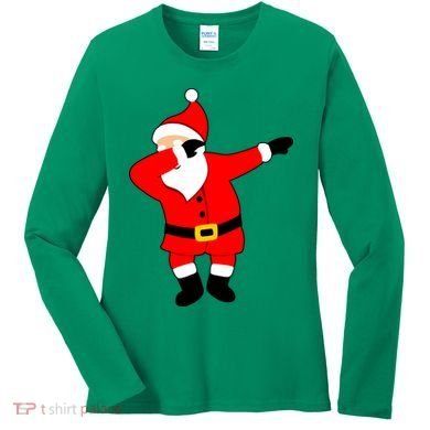 Dabbing Santa Christmas Women's Long Sleeve Shirt