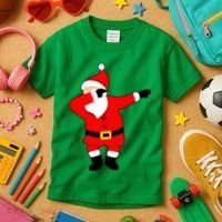 Dabbing Santa Christmas Kids T-Shirt thumb 3