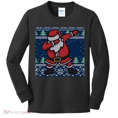 Dabbing Santa Claus Kids Long Sleeve Shirt
