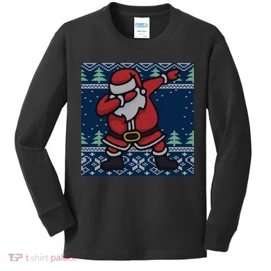 Dabbing Santa Claus Kids Long Sleeve Shirt