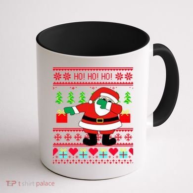 Dabbing Santa Claus Ugly Christmas Sweater Design Coffee Mug back