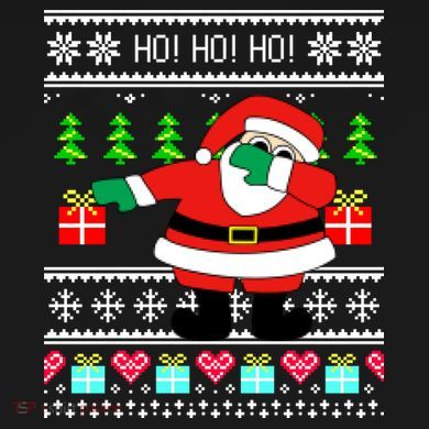 Dabbing Santa Claus Ugly Christmas Sweater Design Tall Sweatshirt