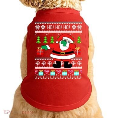 Dabbing Santa Claus Ugly Christmas Sweater Design Doggie Tank